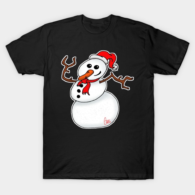Happy Snowman T-Shirt by Andres7B9